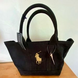NWT Ralph Lauren Black Canvas Women’s Bag.